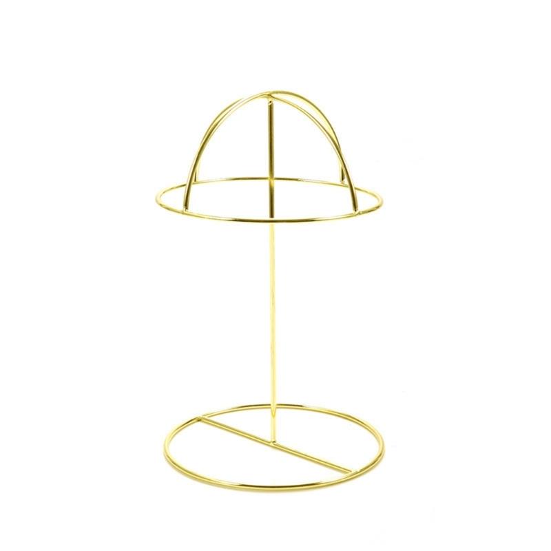 

Элегантная металлическая стойка для демонстрации шляп и париков Металлические решения для демонстрации шляп для настольного использования Современная подставка-держатель для хранения кепок