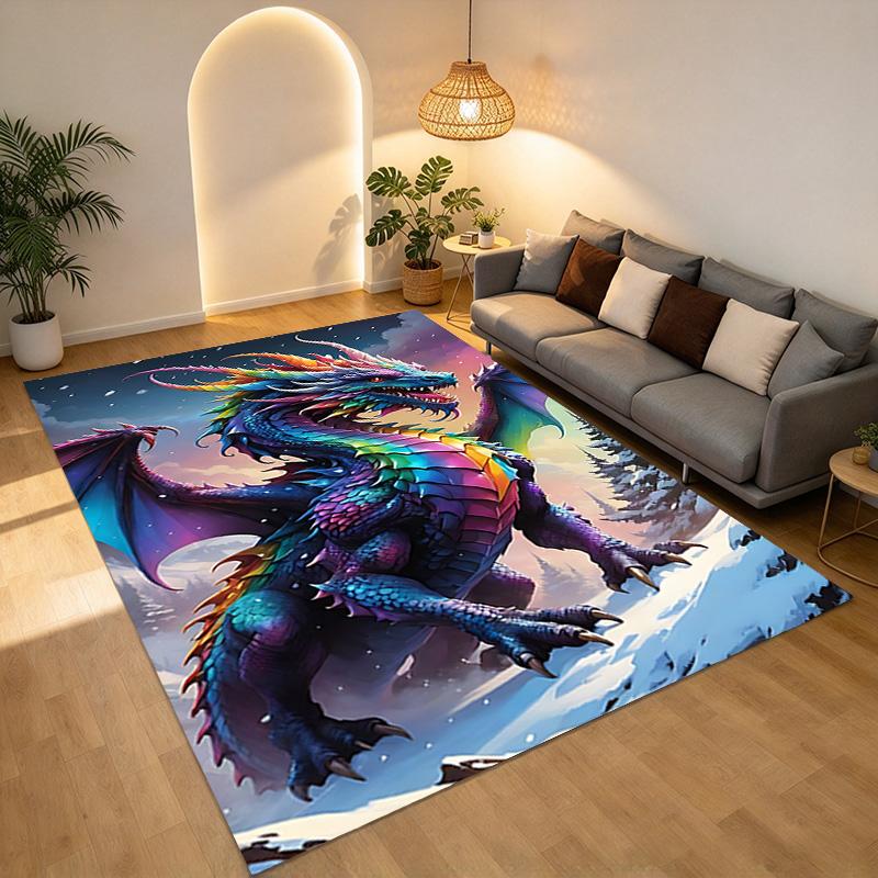 Rainbow Dragon Living Room Nonslip Area Rug Soft Carpet For Bedroom Game Playroom Sofa Office Home Decor Doormat Christmas Gift C9301780