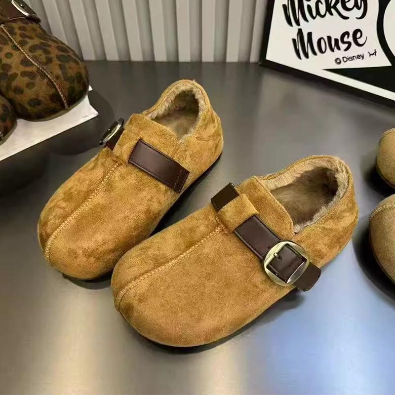 Baumwollschuhe für Damen Ballerinas Mode Wildleder Warm Loafers Schuhe Sportlich Lässig Schneestiefel Nagelneu Komfort Kleid Damenstiefel