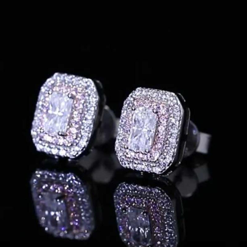 SACEGEMS Zertifizierte 0,5 ct D Farbe Moissanit Ohrstecker für Frauen Diamant Ohrstecker 925 Sterling Silber Hochzeit Schmuck GRA