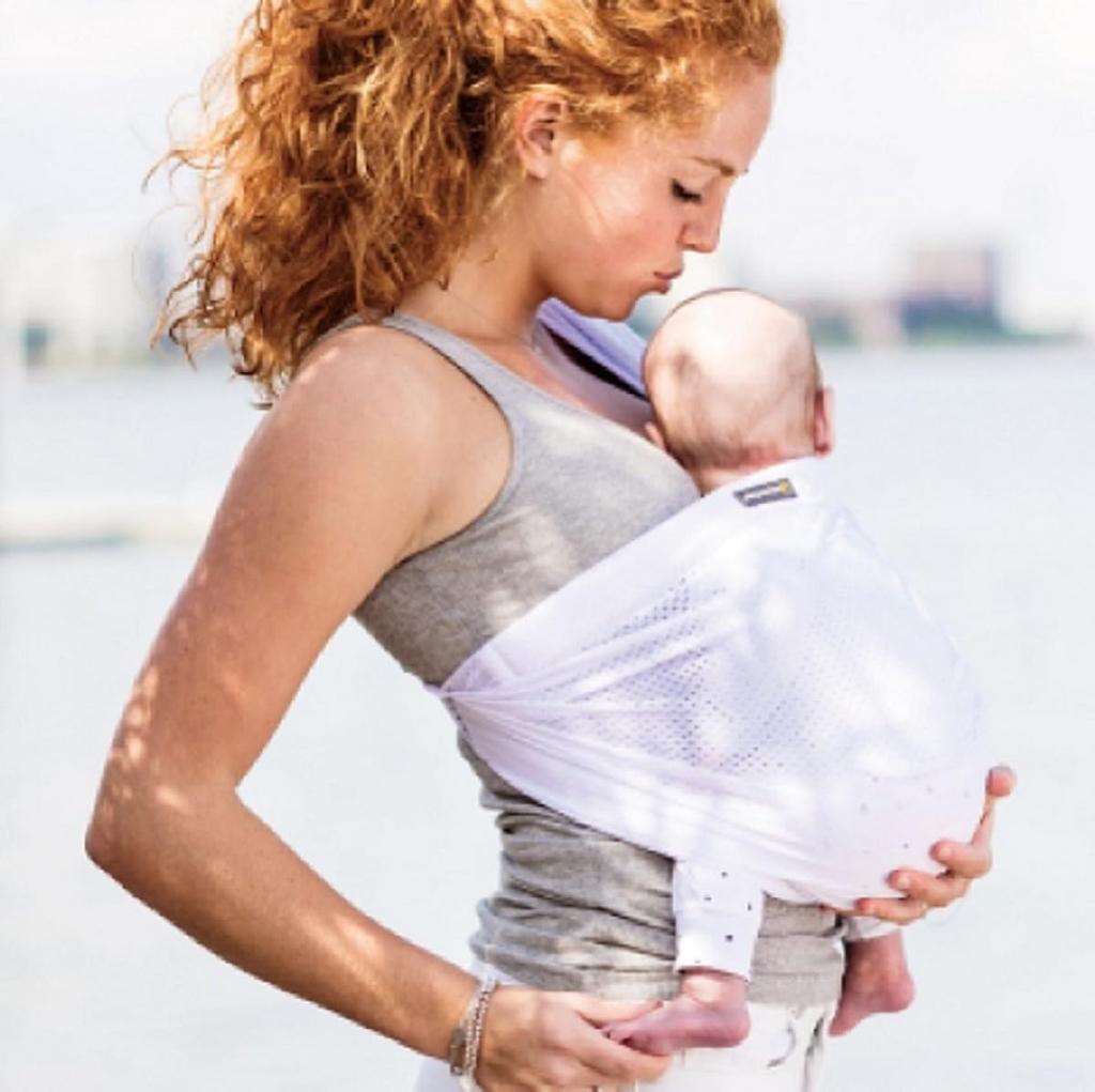 Minimonkey Mini Monkey Newborn and Upright Baby Sling Sling, Mesh, White, MMSM002,