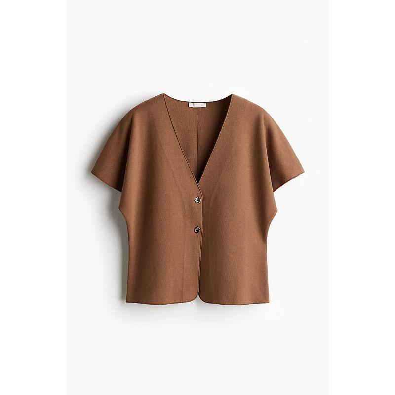 

HM 2025 New Fall Women s Clothing Short Coat Batwing Sleeve Cardigan 1291321 Deep beige 150/76