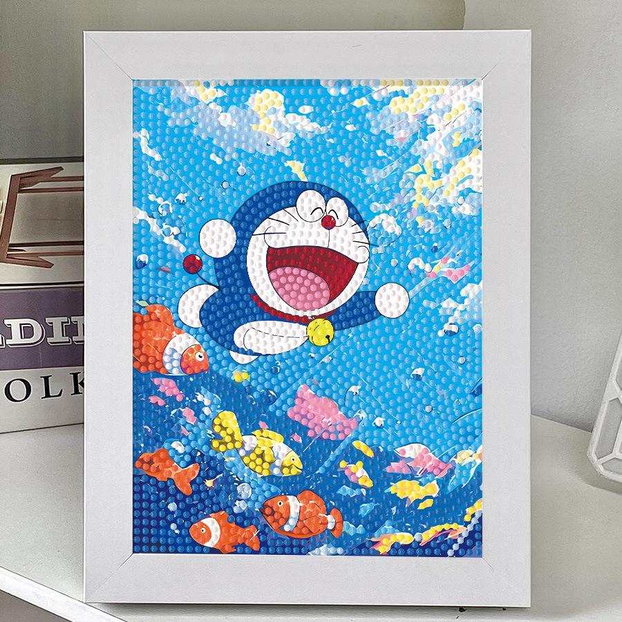 Panda Diamond Sticker Children's Handmade Material Package Cute Cat Cartoon Robot Cat Jingle Cat Point Diamond Painting