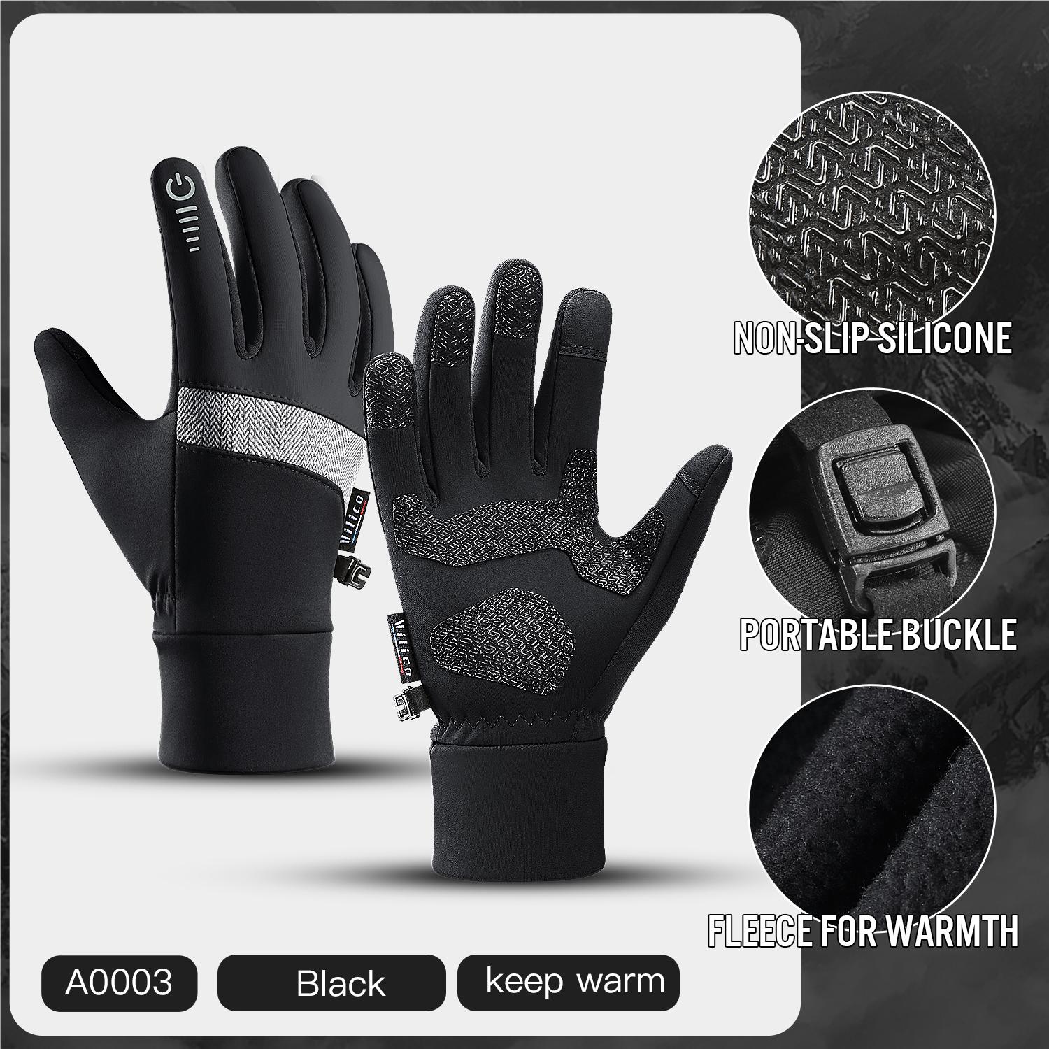 

Cycling Gloves Winter Touch Screen Bicycle Gloves Outdoor Scooter Windproof Riding Motorcycle Ski Warm Bike Gloves XL