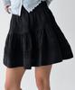 The Green Lab Punched Lace Tiered Mini Skirt [Black]