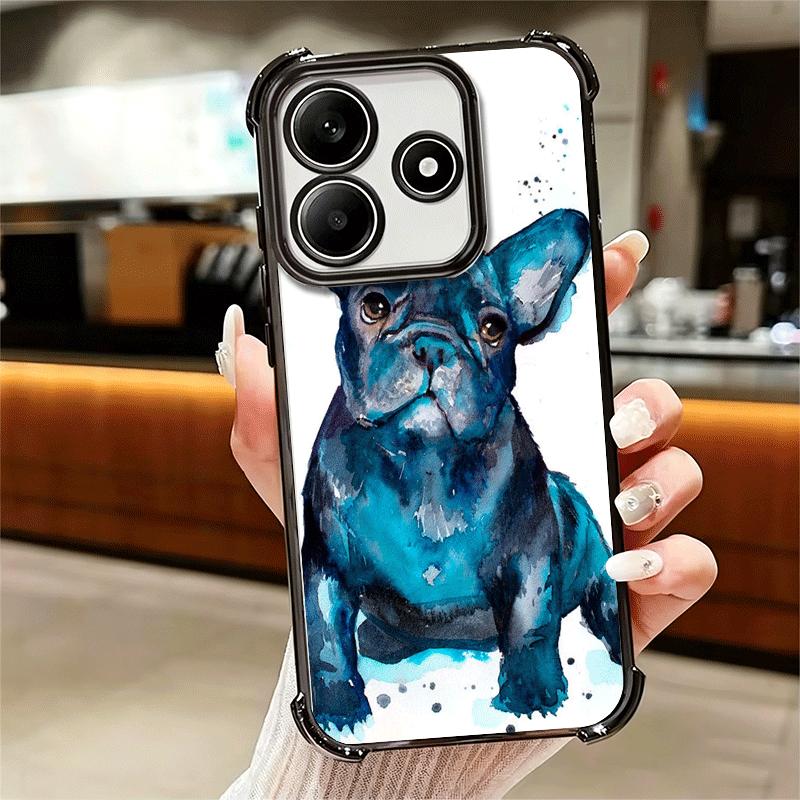 French Bulldog Dog Pug Design Plating Phone Case For Xiaomi Redmi Note 14 15 Pro Plus 13 12 11 11S 11T 10 9S 9 5G Anti-Fall Aira