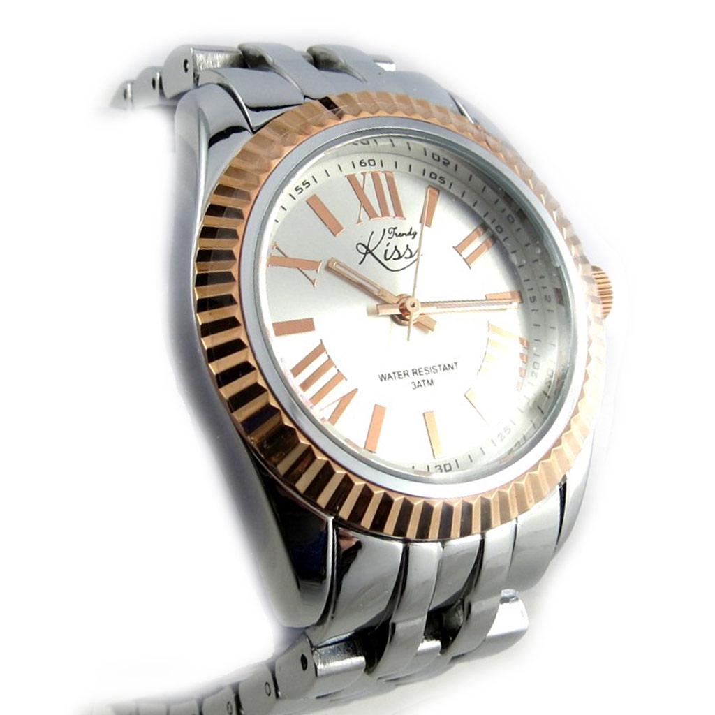 Les Trésors De Lily [N2438] - Montre femme 'Trendy' argenté doré rosé