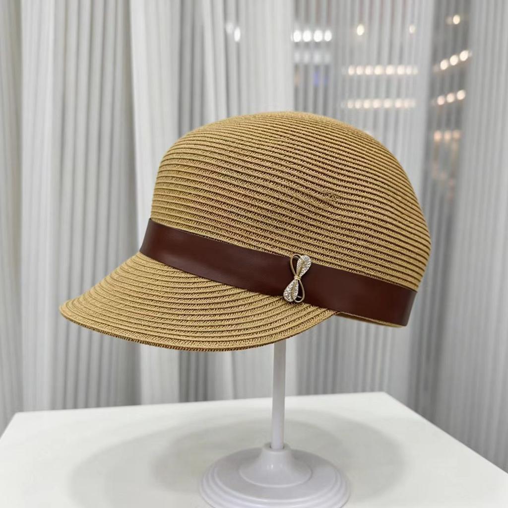 Internet celebrity elegant straw equestrian hat women spring and summer sunshade cap vacation beach sun protection straw hat