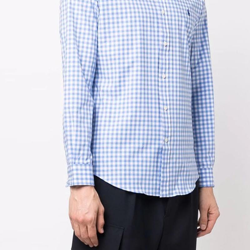 Polo Ralph Lauren SS23 Plaid Button-Down Collar Long Sleeve Shirt Men Shirts Blue 710867327-001