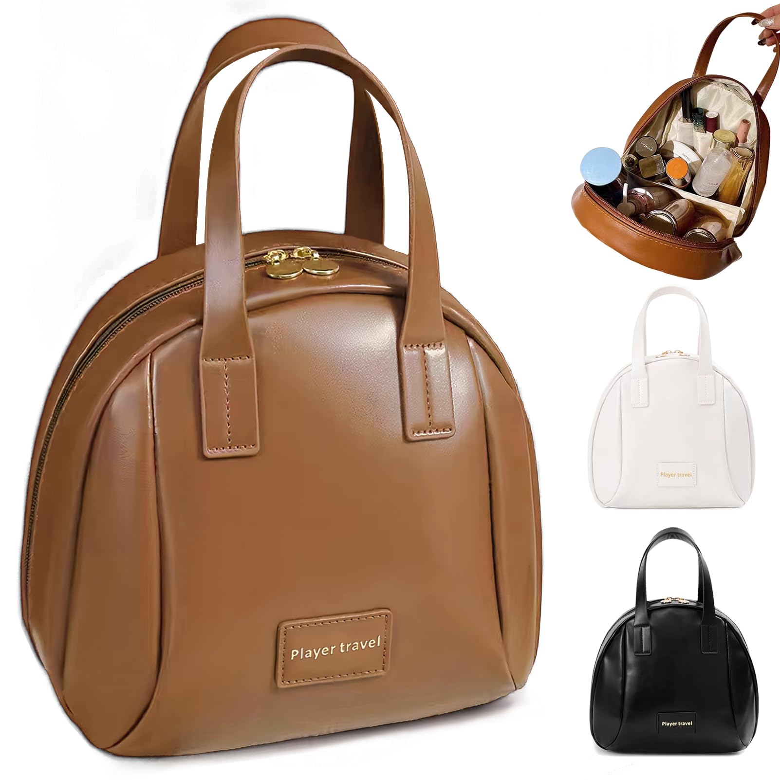 

Mirasizuku ПУ Кожа Косметичка Большая Милая и Вмещает Косметику Карманы для Макияжа и Идеально подходит для Поездок на Работу и Водонепроницаемый и Легкий Чехол,