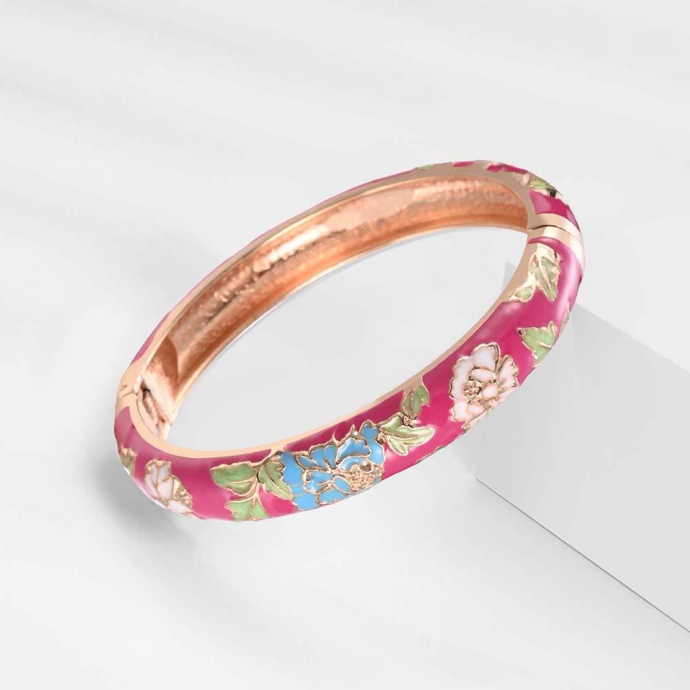 Cheongsam accessories Filigree Enamel Bangle Traditional Women's Wrist Jewelry  Girls