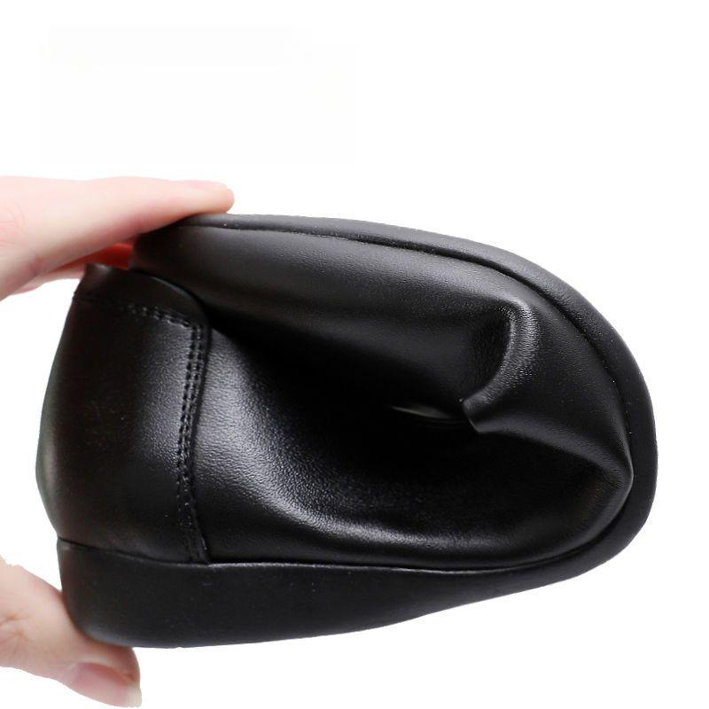 Pracovní obuv Dámská Černá Kariérní Obuv na Pohovor Formální Oblečení Plochý Podpatek Dojíždění Protiskluzová Kožená Obuv Jedna Obuv