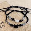 Natural Moonstone Obsidian Bracelets Couple Minimalist Bracelet Handmade Cute Black White Rabbit Cat Bracelet Party Jewelry Gift