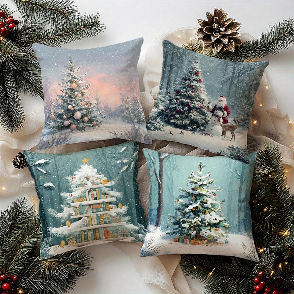 Christmas Tree-Themed Pillow Coverssuitable For Sofa Car Bedroom Decorative Cushion Cover Pillow Cover