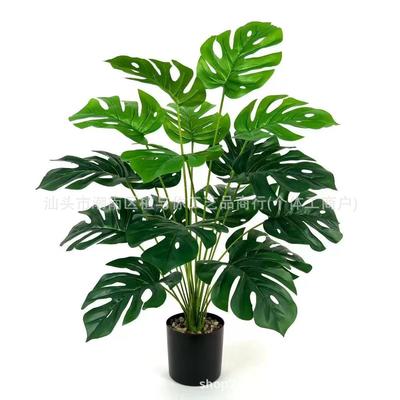 Simulated Turtle Bamboo 18-Leaf Large Green Plant Landscaping Large Floor-To-Ceiling Potted Plant Home Decoration Nordic Style Plant