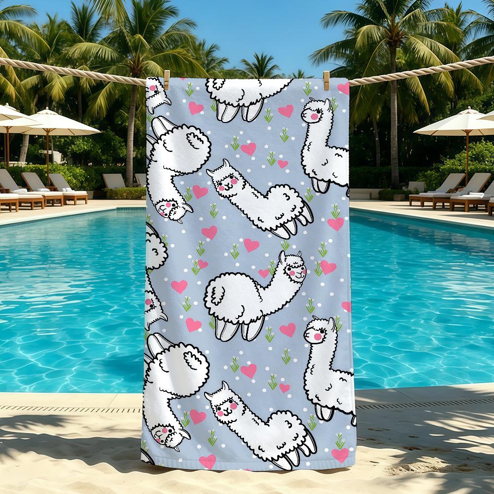 Asciugamano Per Alpaca Fresco Campeggio All'aperto Asciugamano da Spiaggia Cartone Animato Carino Super Assorbente Asciugatura Rapida Asciugamano Estivo