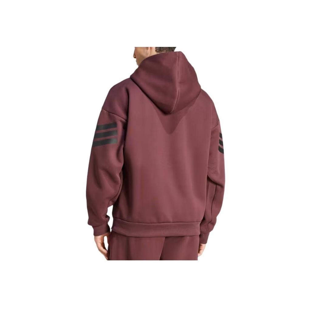 Adidas Future Icons Sportovní pruhovaná mikina s kapucí a dlouhým rukávem Pánská mikina Aurora-Red Ruby JD4857