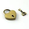 1piece Padlock Heart Shape Vintage Metal Mini Lock Bag Suitcase Luggage Box Key Lock With Key
