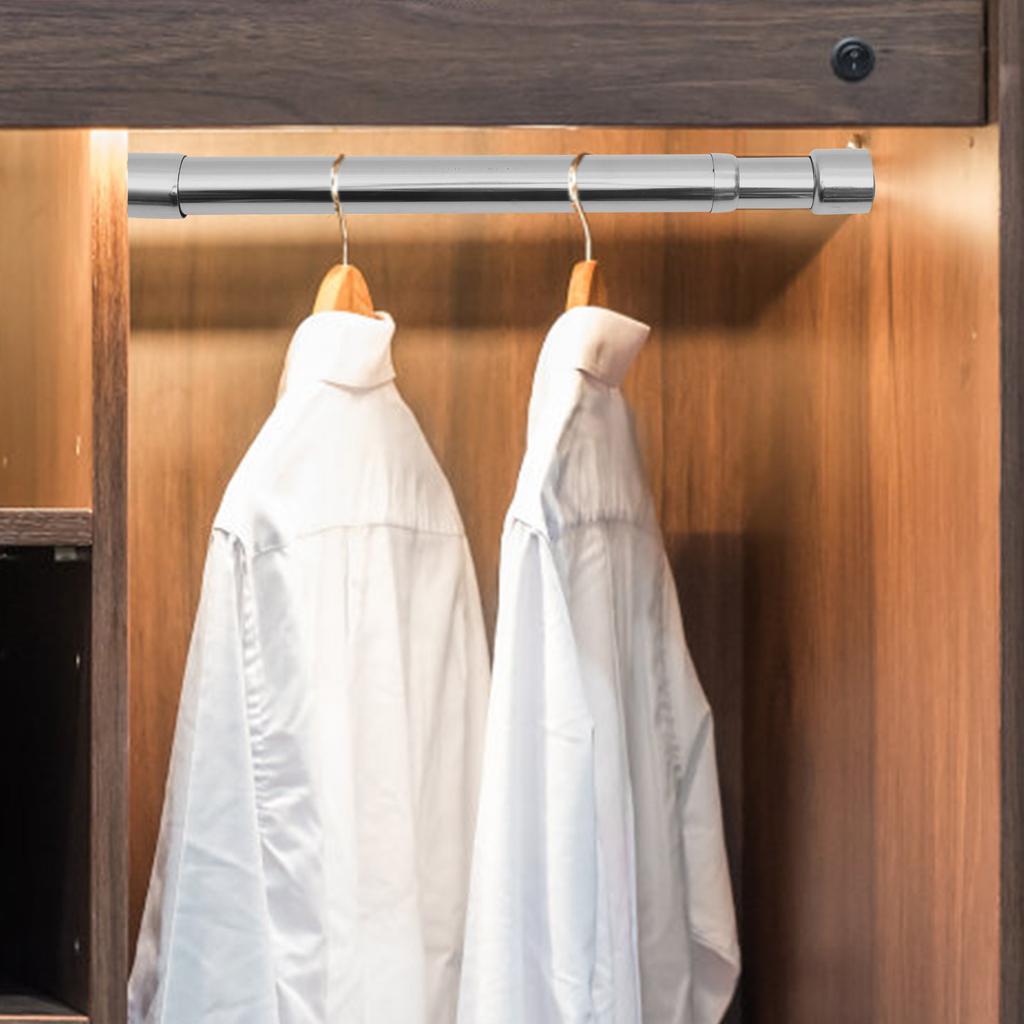 Stainless Steel Closet Rod Adjustable Heavy Duty Closet Pole for Hanging Clothes Wardrobe Clothes Rail Multi Hanging Rod Cabinet