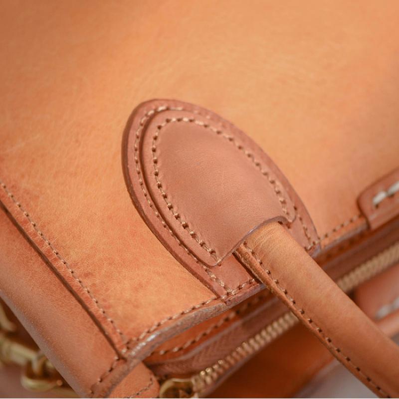 Johnature Luxus kézitáska Valódi bőr női táska, kézzel készített természetes, valódi marhabőr egyszínű, egyszerű válltáskák