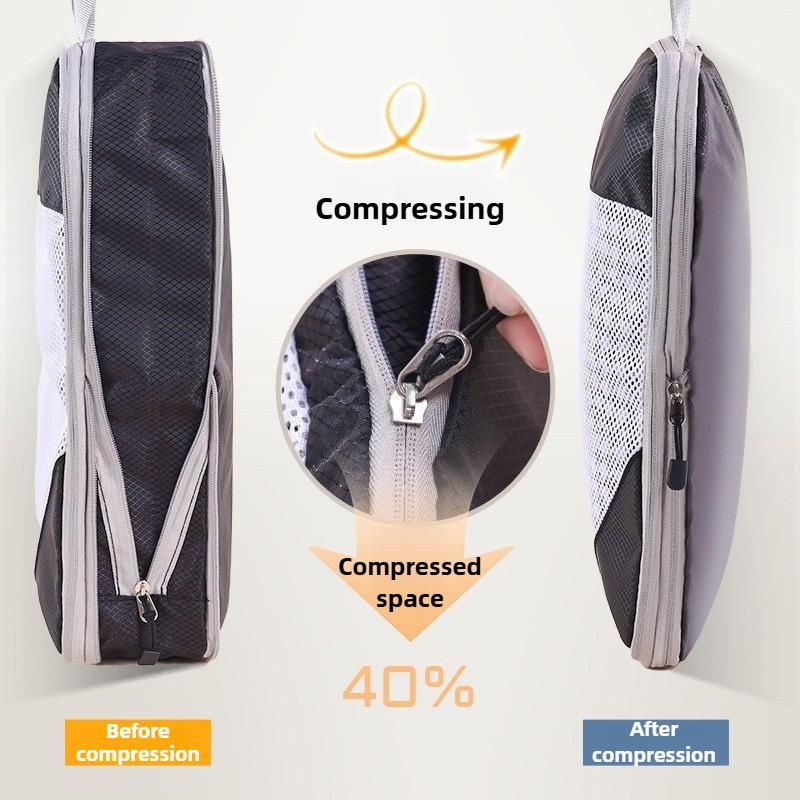 4-Piece Thickened Compressed Mesh Storage Bags - Large Capacity Shoe & Luggage Organizers,Multi-Functional for Travel & Home Use