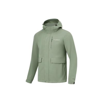 Jaqueta Esportiva Masculina de Lã Quente, Cor Sólida, com Capuz, Solta, Resistente à Água, Onda-Oceano-Escura AFDT837-2