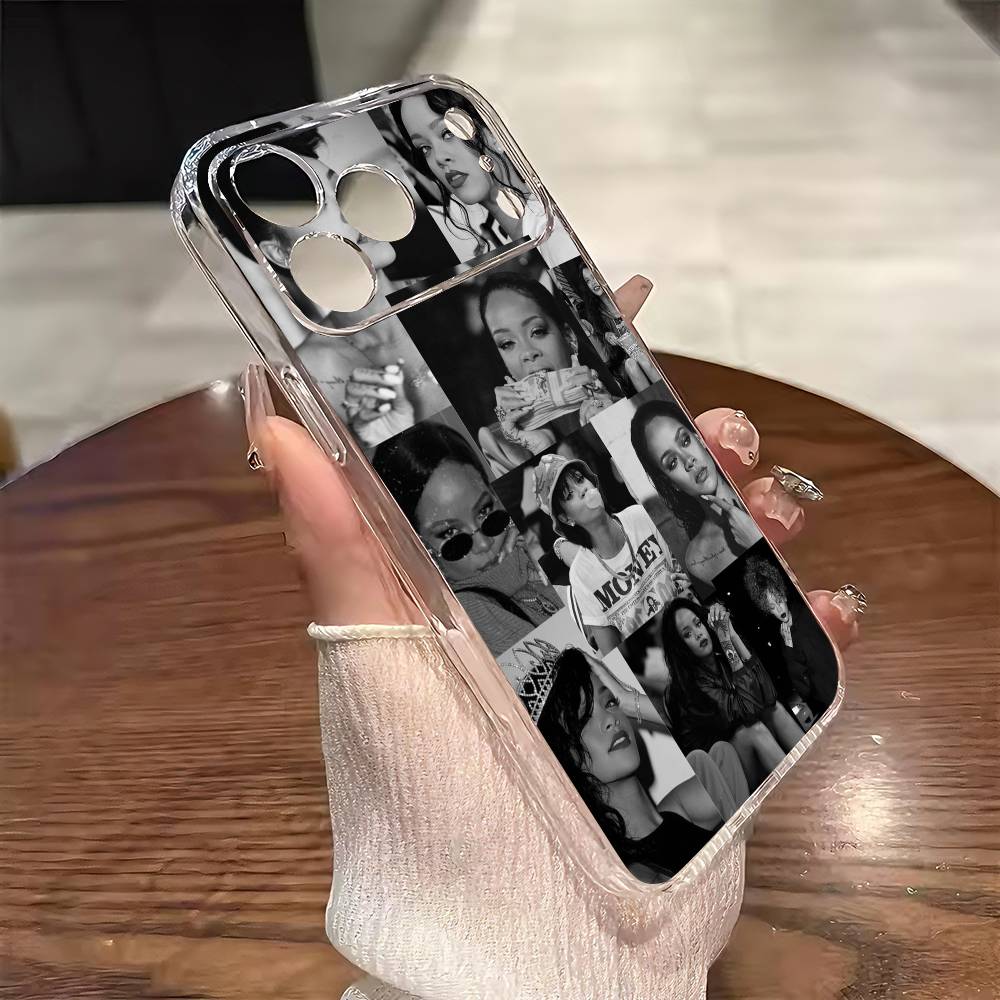 Singer R-Rihanna Phone Case For iPhone 17 16 15 14 13 12 11 Mini Pro Max Plus Transparent Cover