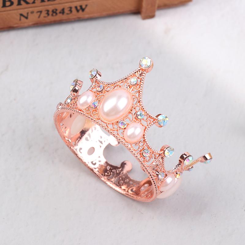 Vintage Multi-color Metal Crown Cake Decoration Elegant Wedding Princess Birthday Dessert Decoration Flags