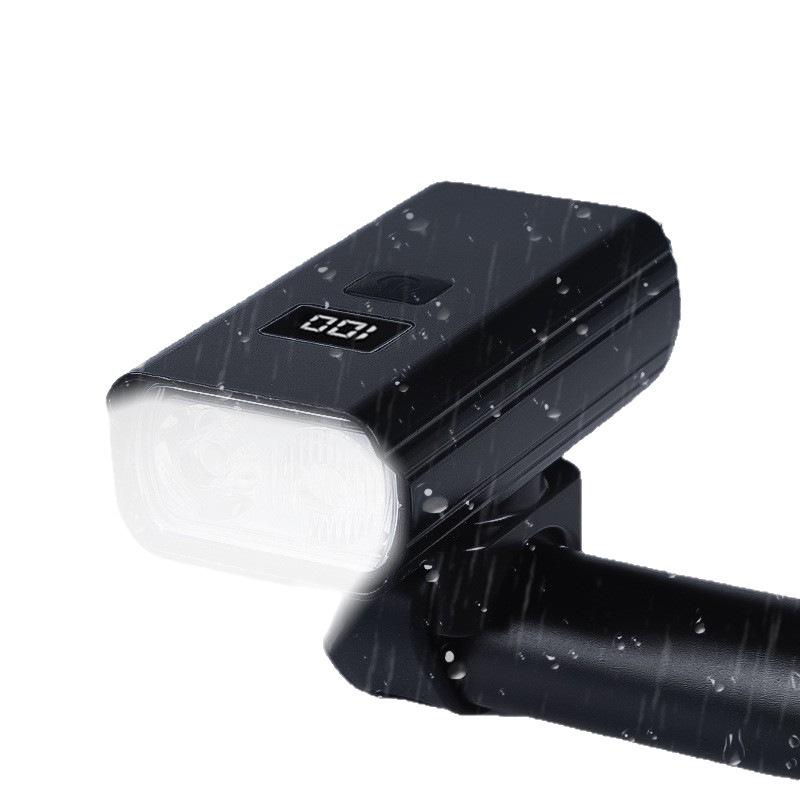 New High-Brightness Aluminum Bicycle Headlight: Waterproof Digital Display Cycling Light for Mountain Bikes