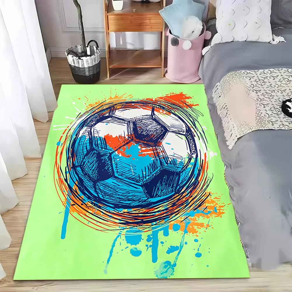 3D Ball Soccer Theme Carpet Living Room Floor Mat Kids Play Area Rug Teen Room Decor Rug  Indoor Entrance Door Mat