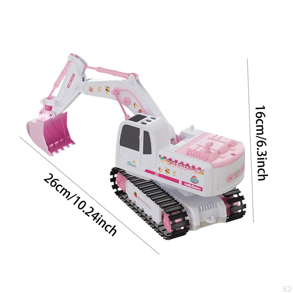 1:24 Scale RC Excavator Toy for Kids and Adults - Pink Remote Control Construction Vehicle