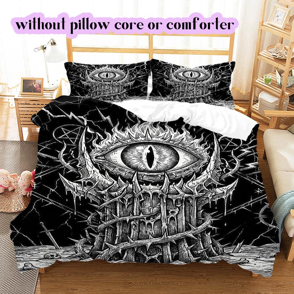Thorn Gothic Dark Pattern Bedding Quilt Set Quilt Cover Pillowcase Home Decoration Birthday Gift (1 * duvet cover + 2 * pillowcase, without core)