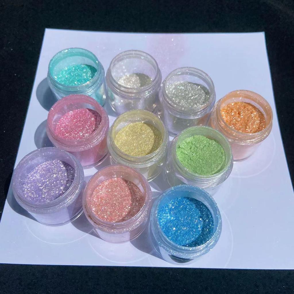 Nail Art Aurora Neon Powder Diy Handmade Nail Art Polarized Opal Powder Shiny Bottled Glitter Powder