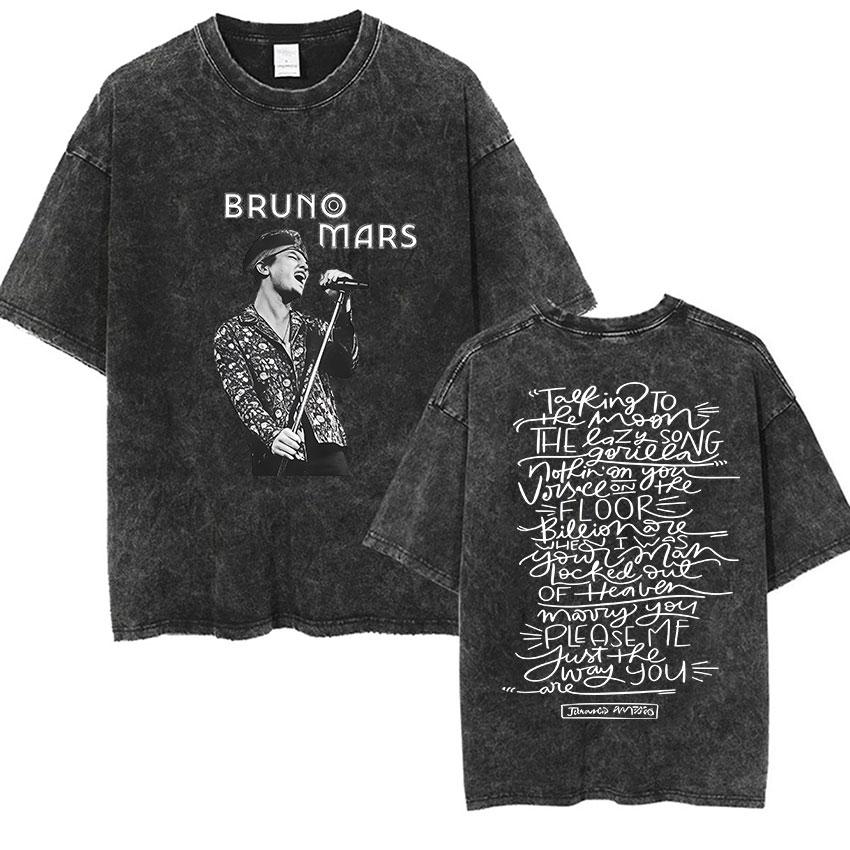 

Retro Washed Bruno Mars The Romantic Album Graphic TShirt Limited Rap Mens Gothic Hip Hop Short Sleeve T Shirt Streetwear S