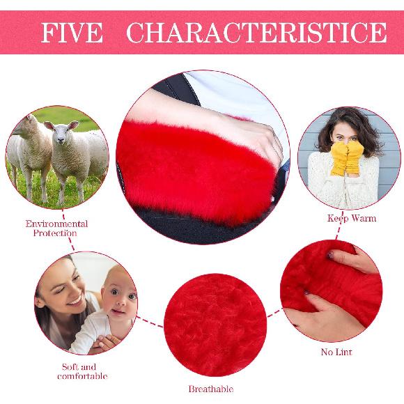 Frienda Furry Armrest Cover Auto Center Console Cover Car Soft Console Pad, Real Sheepskin Wool Soft Fluffy Auto Center Armrest Pad For Most Car