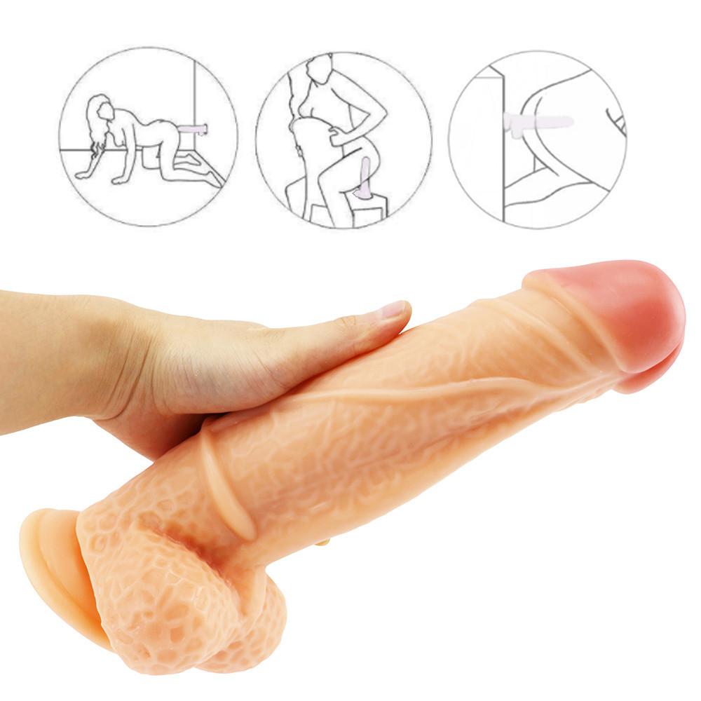 Adult Women Curved Thick Long Dildo Masturbation G-spot Artificial Penis Sex Toys New Safe Material Odorless Soft and Safe To Us