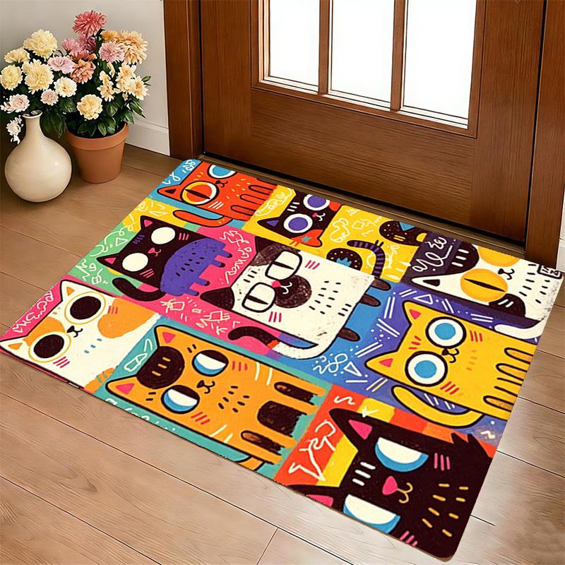Colorful Cats Living Room Nonslip Area Rug Soft Carpet For Bedroom Game Playroom Sofa Office Home Decor Doormat Christmas Gift C9261232