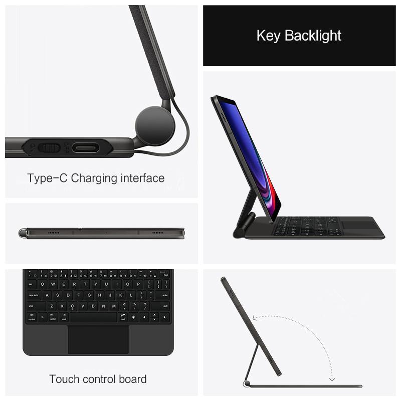 Magic Keyboard for Samsung Galaxy Tab S9 FE S10 FE S10 Lite 10.9" S9 S8 S7 11 Inch Smart Magnetic Case Backlight TouchPad Keypad