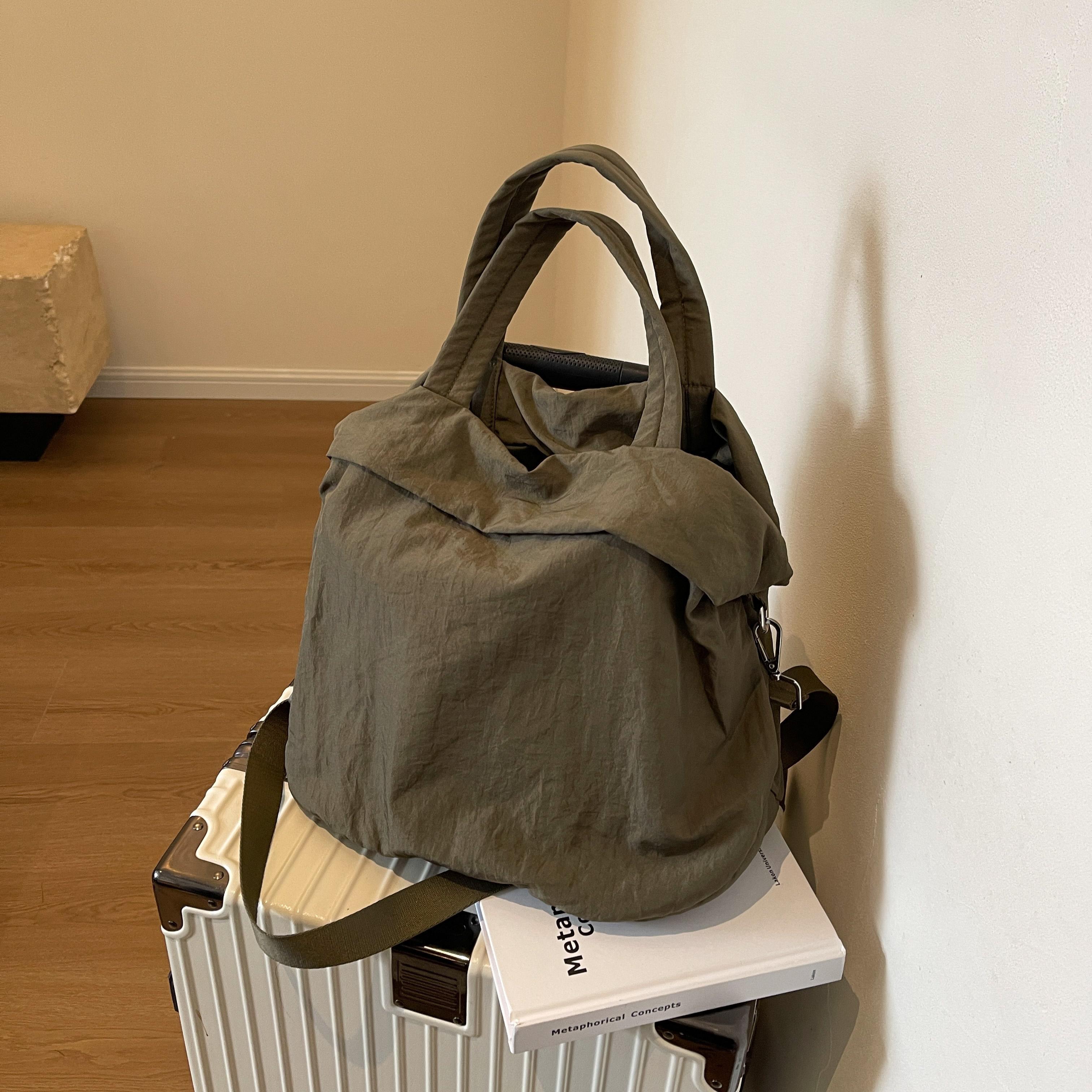 

Однотонная, простая и модная, универсальная сумка-тоут для отдыха с большой вместимостью для школы, работы и поездок на работу. (30cm<Max Length<50cm)