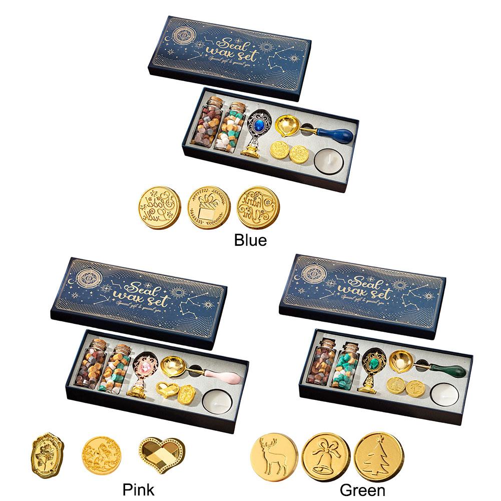 Wax Seal Kit with Wax Seal Beads Retro Vintage Sealing Wax Stamp for Gift and Decoration