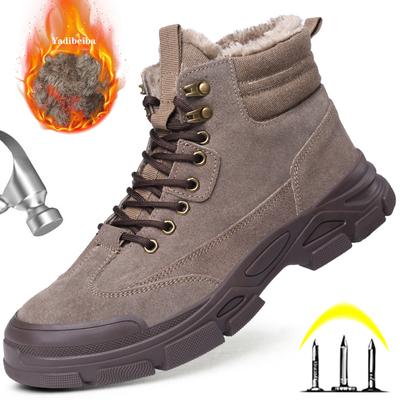 Winter-Sicherheitsstiefel für Herren, Arbeitsschuhe mit Stahlkappe, Arbeitsstiefel für Herren, pannensichere Sicherheitsschuhe, Schweißerstiefel für Herren, unzerstörbar