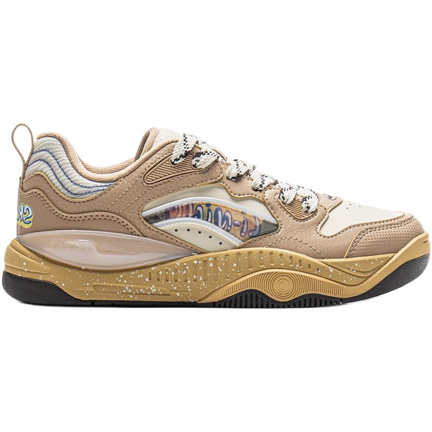 Li Ning Kids Skate Oliver V2 Comfortable Versatile Non-Slip Wear-Resistant Rebound Breathable Low-Top Casual Shoes Kids casual shoes Brown YKCV106-5