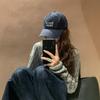 New Letter Embroidered Baseball Caps for Men and Women, Spring and Summer Versatile Face Small Wide Brim Cap Plain Face