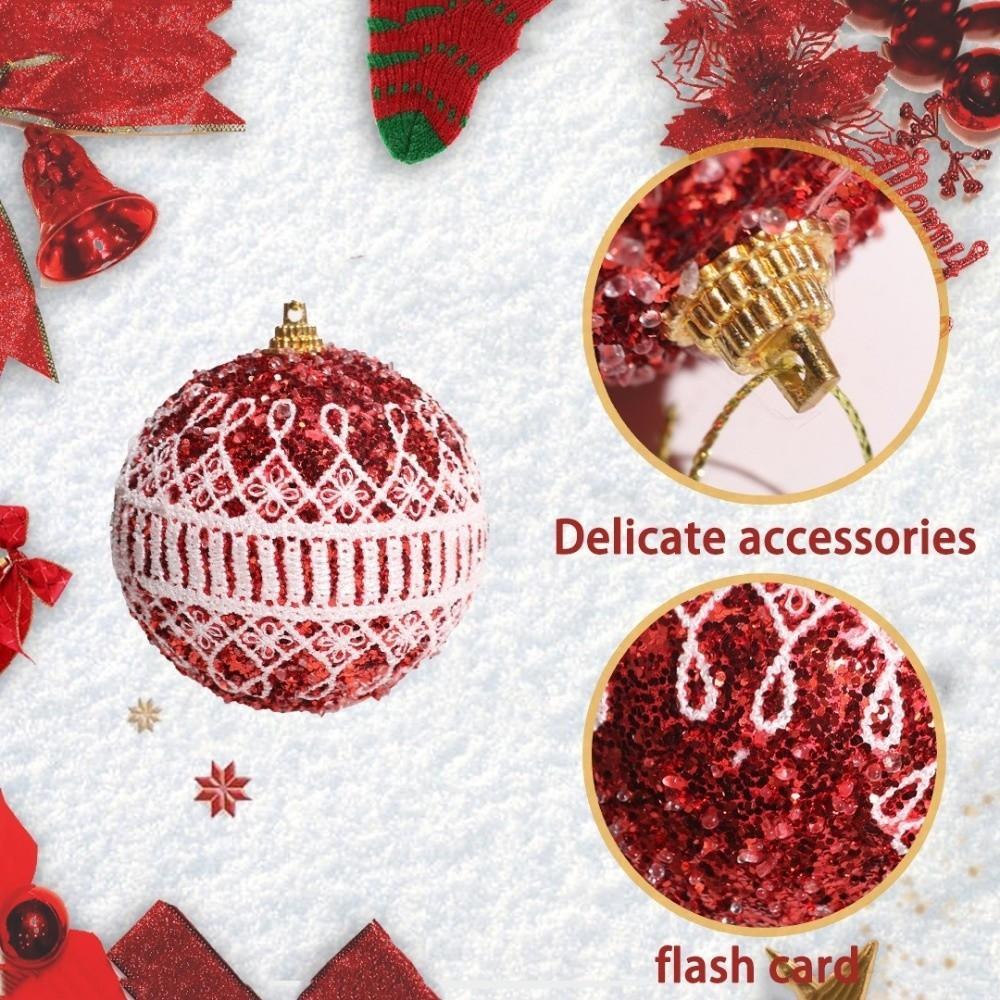 Glitter Christmas Baubles Shatterproof Christmas Tree Topper  New Year Celebration