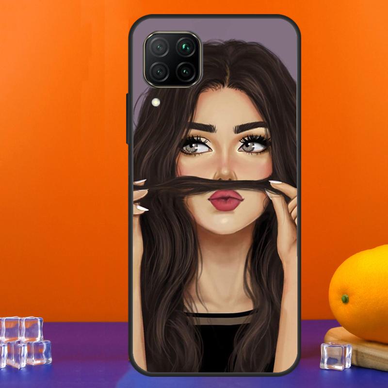 Brunette Blonde Girl Cute For Huawei Nova 12s 12i 11i 8i 9 10 SE Y91 Y90 Y60 Y70 Y72 Y61 P20 P40 Lite P30 P60 Pro Case