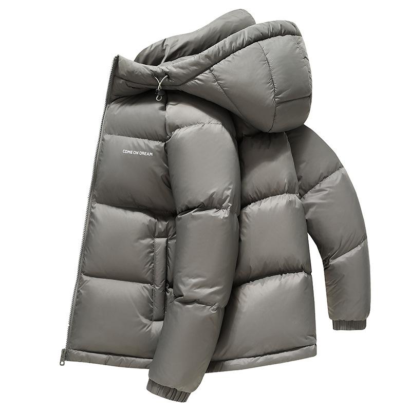Dunjacka med huva Förtjockad Varm Dunjacka Enkel Mode Brödkläder Herrkläder