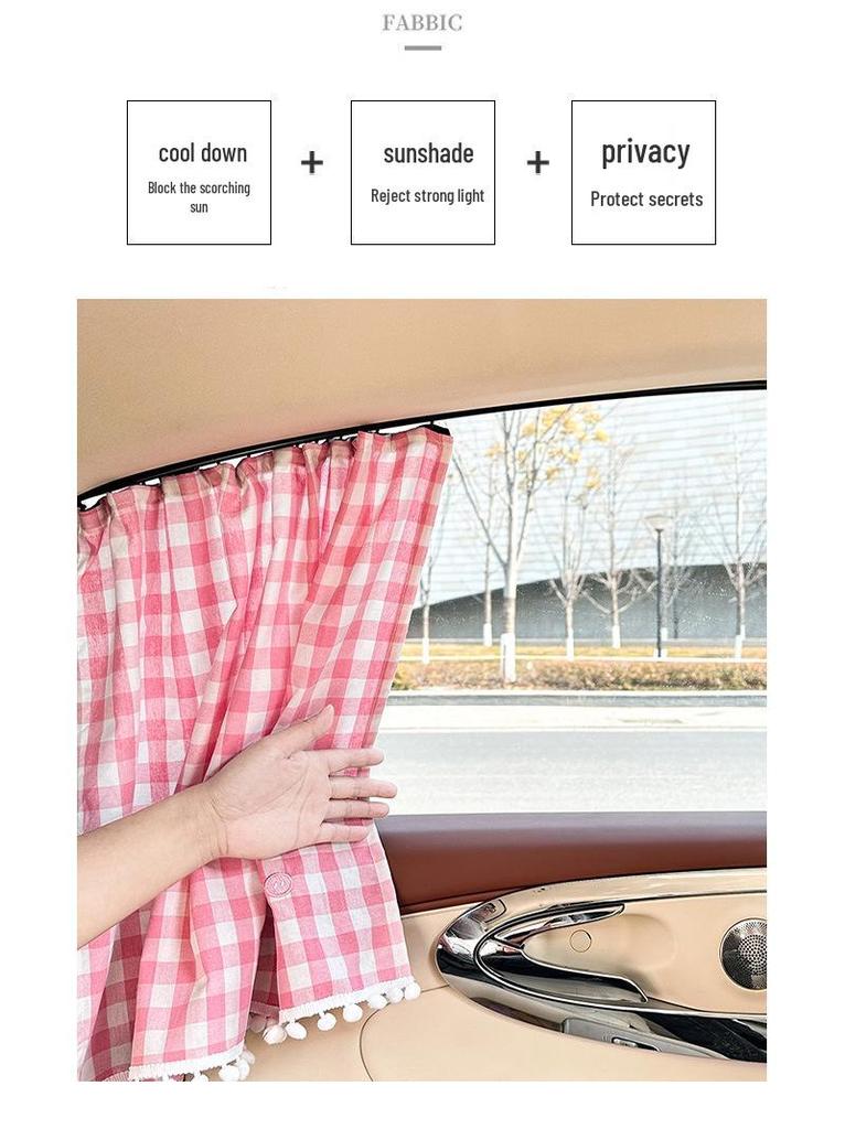Cartoon Cotton Car Sunshade - Comfortable Baby Window Blackout Curtain for Heat Insulation and Sun Protection