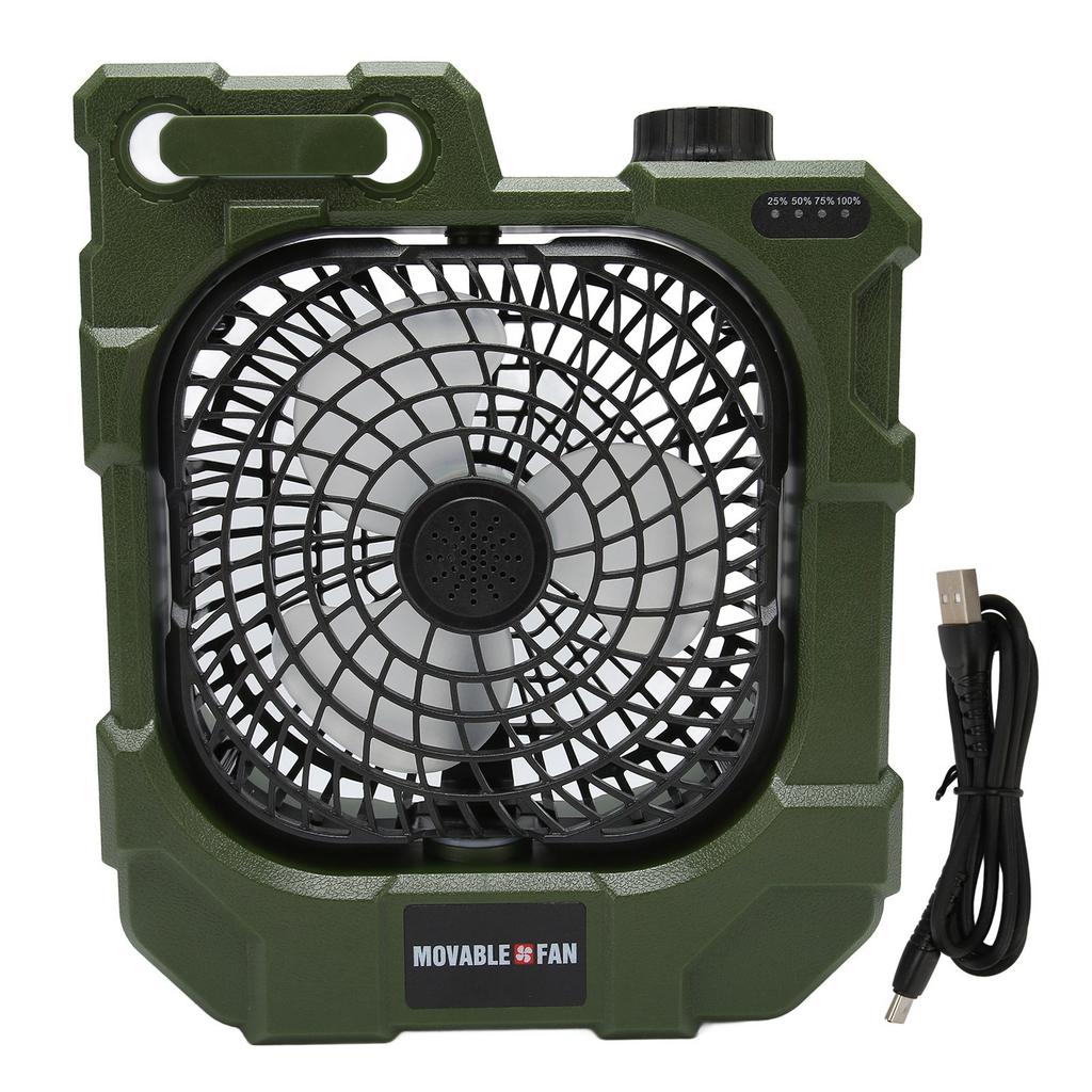 Camping Fan Rechargeable Portable Super Quiet 270 Degree Auto Rotation USB Cooling Fan with LED