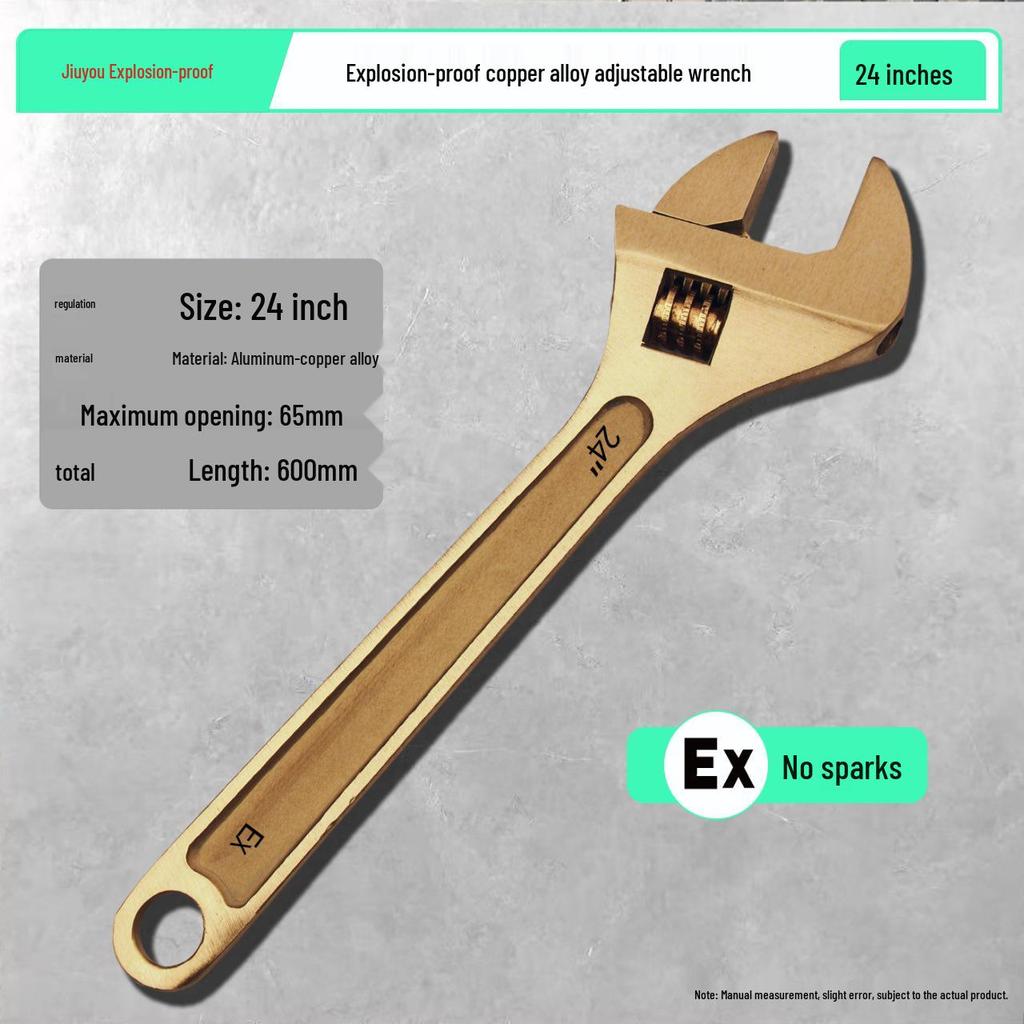 Explosion-Proof Copper Alloy Adjustable Wrench - 8", 10", 12" Sizes Available