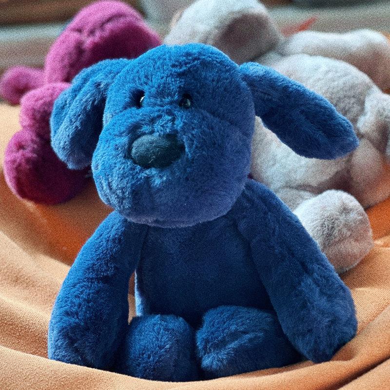 

Плюшевая игрушка-собака в технике тай-дай, лежащая кукла щенка, декоративная подушка, кукла для кровати, свадьба small full length 30cm синий
